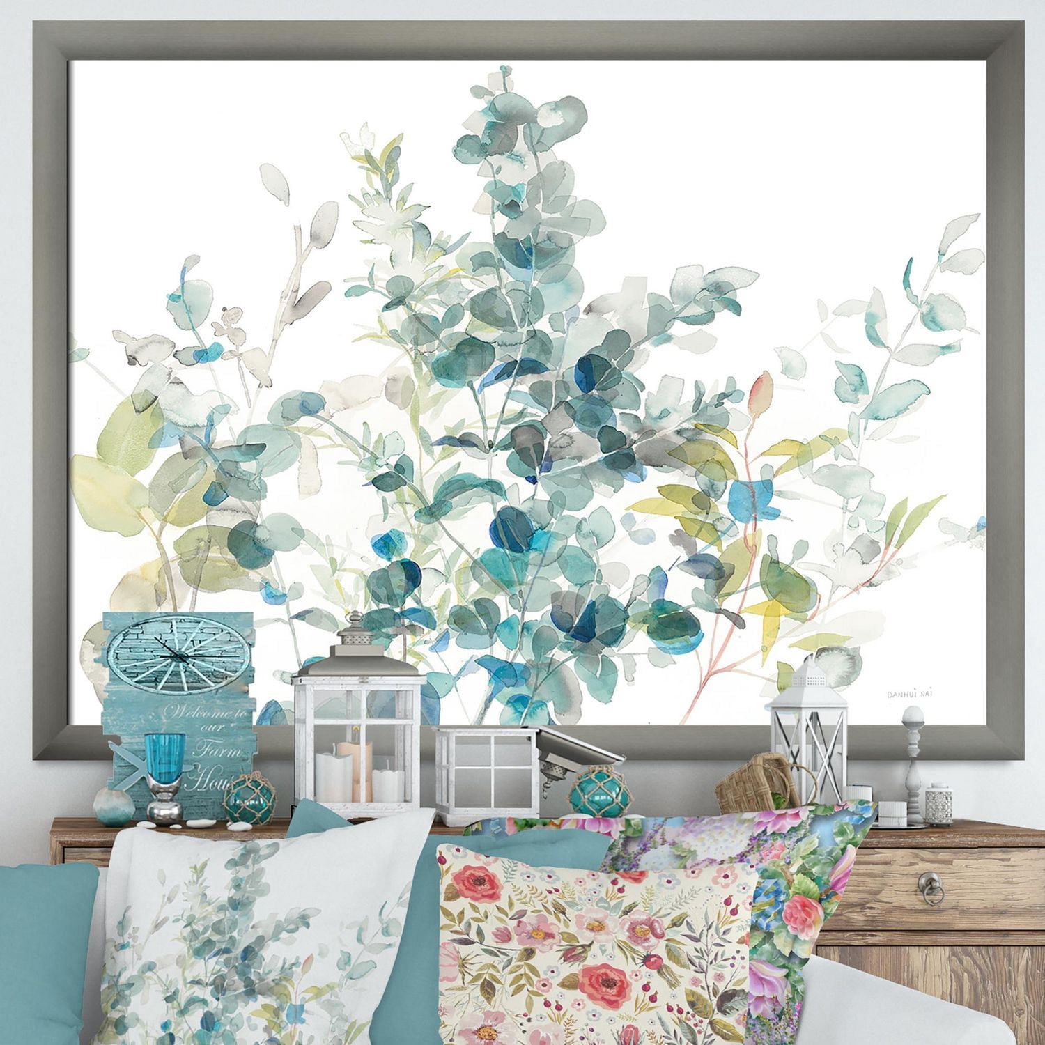 Designart Élément naturel d'eucalyptus Art mural encadré