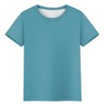 thumbnail image 4 of AherBiu Plus Size Womens T Shirts Crew Neck Loose Fitting Tshirts Casual Short Sleeve Solid Color Basic Tees, 4 of 5