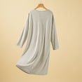 thumbnail image 4 of HongQid Chemises de Nuit Manches 3/4 Chemise de Nuit Col en V Douce Tenue de Nuit Décontractée Chemises de Sommeil Robe de Pyjama Ample avec Poitrine Rembourrée, 4 of 7