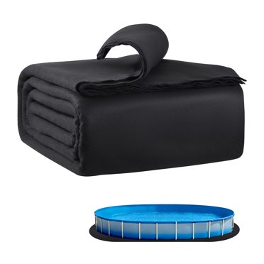 KFFKFF Oval Pool Liner Pad, 12 x 24 ft Pool Liner Pad for Above Ground Swimming Pools, Extra-Thick Pool Mat, Prevents Punctures, Recycled Geotextile Material Underlayment Pad