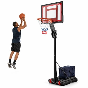 Système de Panier de Basketball Portable Goplus 3,5 Pi-8,5 Pi Réglable avec Sac de Lest Roues Extérieur