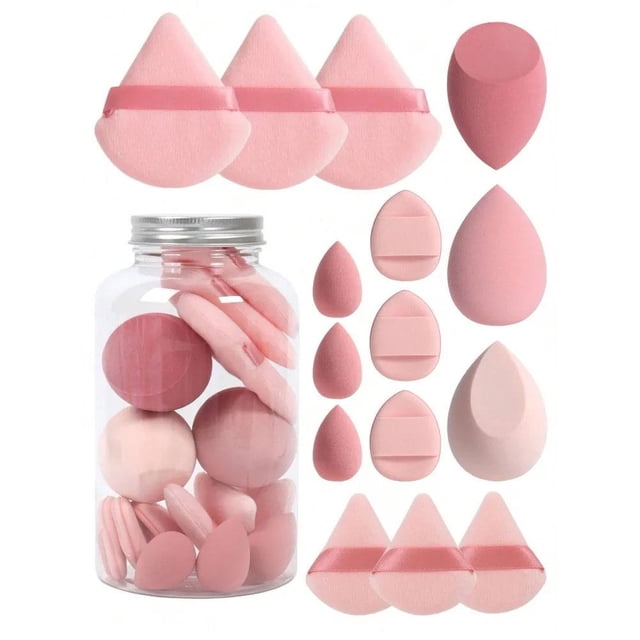 15-Piece Professional Makeup Sponge Set Multi-Shape Blenders for Flawless Liquid and Powder Application