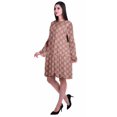 thumbnail image 3 of Moomaya Robe d'Été Fluide à Manches Longues Imprimée pour Femmes, Longueur Genou, Évasée, 3 of 6