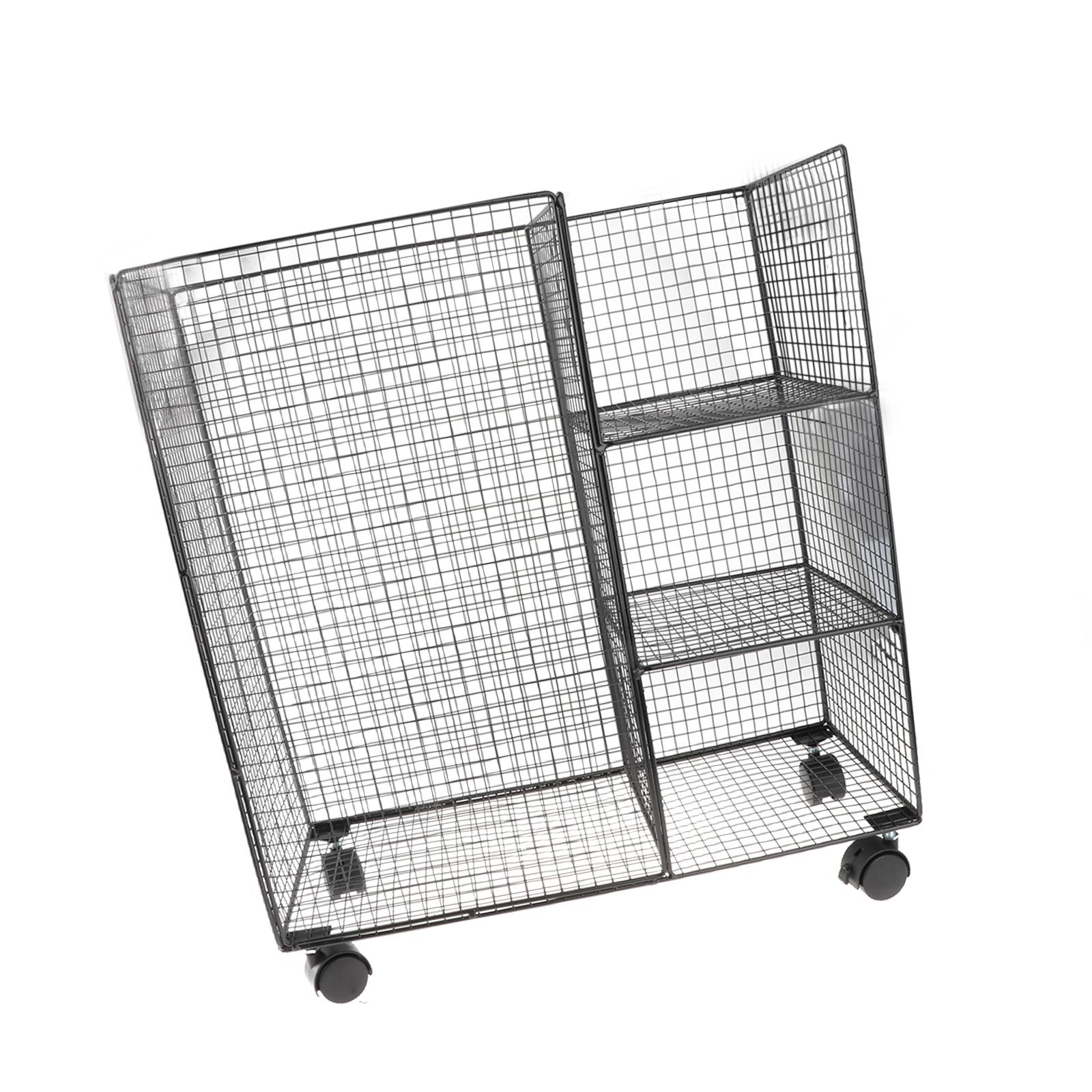 S SERENABLE Rolling Mat Storage Rack Wheeled Fitness Equipment Holder for Dumbbells Black