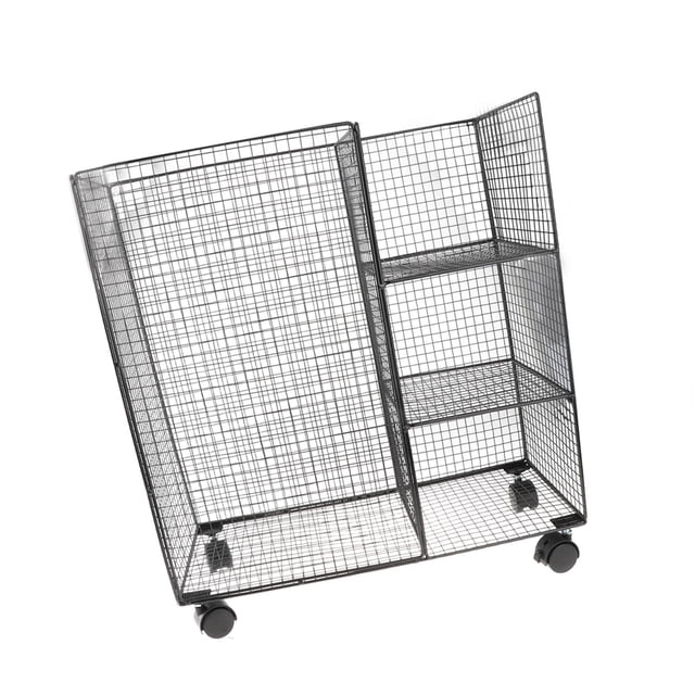 S SERENABLE Rolling Mat Storage Rack Wheeled Fitness Equipment Holder for Dumbbells Black