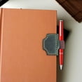 thumbnail image 3 of Magnetic Bookmark Leather Clip With Multifunction Pen Holder Green Color Material Pu Leather Reading Accessory Retro Design Green, 3 of 5