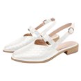 thumbnail image 4 of XZNGL Chaussures Plates à Bout Pointu pour Femmes Chaussures Décontractées Tissées Sandales Confortables Unies, 4 of 9