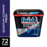Finish® Quantum Ultimate® Dishwasher Detergent Pods, No pre sinse needed, For Deep clean & sparkling shine, 72 Tablets