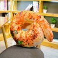 thumbnail image 1 of 3D Simulation Snack Shape Plush Pillow, Soft Food Cushion Stuffed Toy for Home Decor , 60cm, Shrimp, 1 of 5