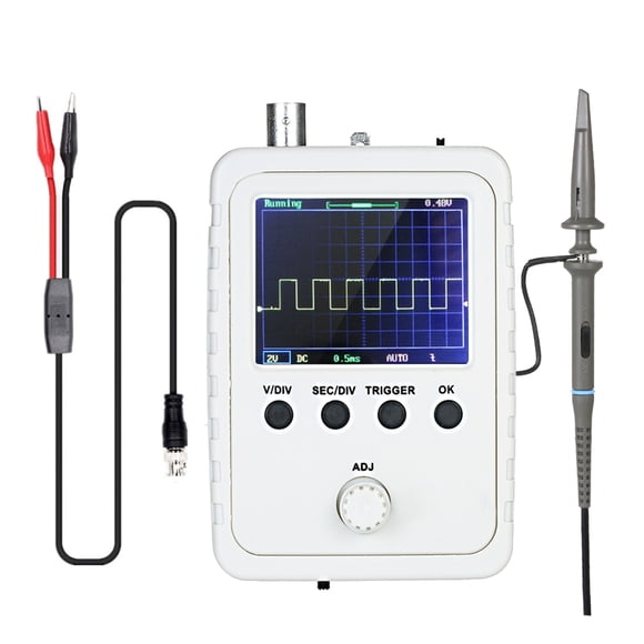 Amdohai 2.4" TFT Digital Oscilloscope Kit with Power Adapter and BNC-Clip Cable Probe DS0150 (Assembled Finished Machine)
