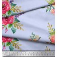 thumbnail image 3 of Soimoi Rayon Fabric Leaves & Anemone Flower Print Sewing Fabric Yard 42 Inch Wide, 3 of 3