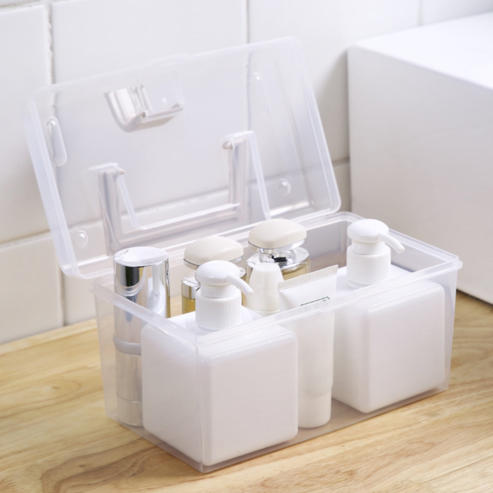 Small Box With Handle Portable Multi-use Clear Plastic Storage Container Box with Handle ...