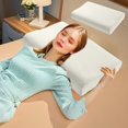 thumbnail image 2 of Ergonomic Cervical Memory Foam Pillow - Orthopedic Neck Pain Relief Pillow for Side/Back/Stomach Sleepers, Breathable Cooling Bed Pillow 19.6x11.8x3.9in(White), 2 of 6