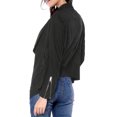 thumbnail image 4 of INSPIRE CHIC Veste en Faux Suède pour Femme à Manches Longues, devant Drapé, Vestes de Moto, 4 of 6