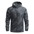 thumbnail image 1 of RXIRUCGD Men's Casual Loose Fitting Long Sleeved Zippered Hooded Jacket, Dark Gray, Size: 5XL, 1 of 8
