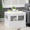 thumbnail image 2 of PawHut 31" Dog Crate Furniture End Table with Three Doors for Small Dogs, 2 of 10