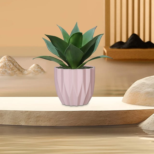 RuiJiao Clearance Round Planter Pot Vintage-Style White Flower Pots Indoor Textured Cylindrical Succulent Containers