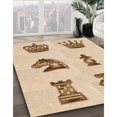 thumbnail image 3 of Ahgly Company Tapis d'Intérieur Lavables en Machine Rectangulaire Transitionnel Brun Bronze, 2' x 5', 3 of 7