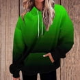 thumbnail image 2 of Rbaofujie Chandails à Capuchon pour Enfants Chandail à Capuchon pour Femmes à Coupe Ample à Manches Longues Haut de Sport Vert Chandail à Col Rond pour Femmes, 2 of 7