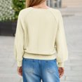 thumbnail image 4 of Longs Chandails pour Femmes Mode pour Femmes Col Rond à Boutons Manches Longues Hauts Unis Chandail à Enfiler Chandail Tendance et Confortable Vêtements d'Hiver Chandails d'Hiver pour Femmes, 4 of 8
