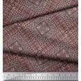 thumbnail image 2 of Soimoi Poly Georgette Fabric Check Kilim Print Fabric by Yard 52 Inch Wide, 2 of 3