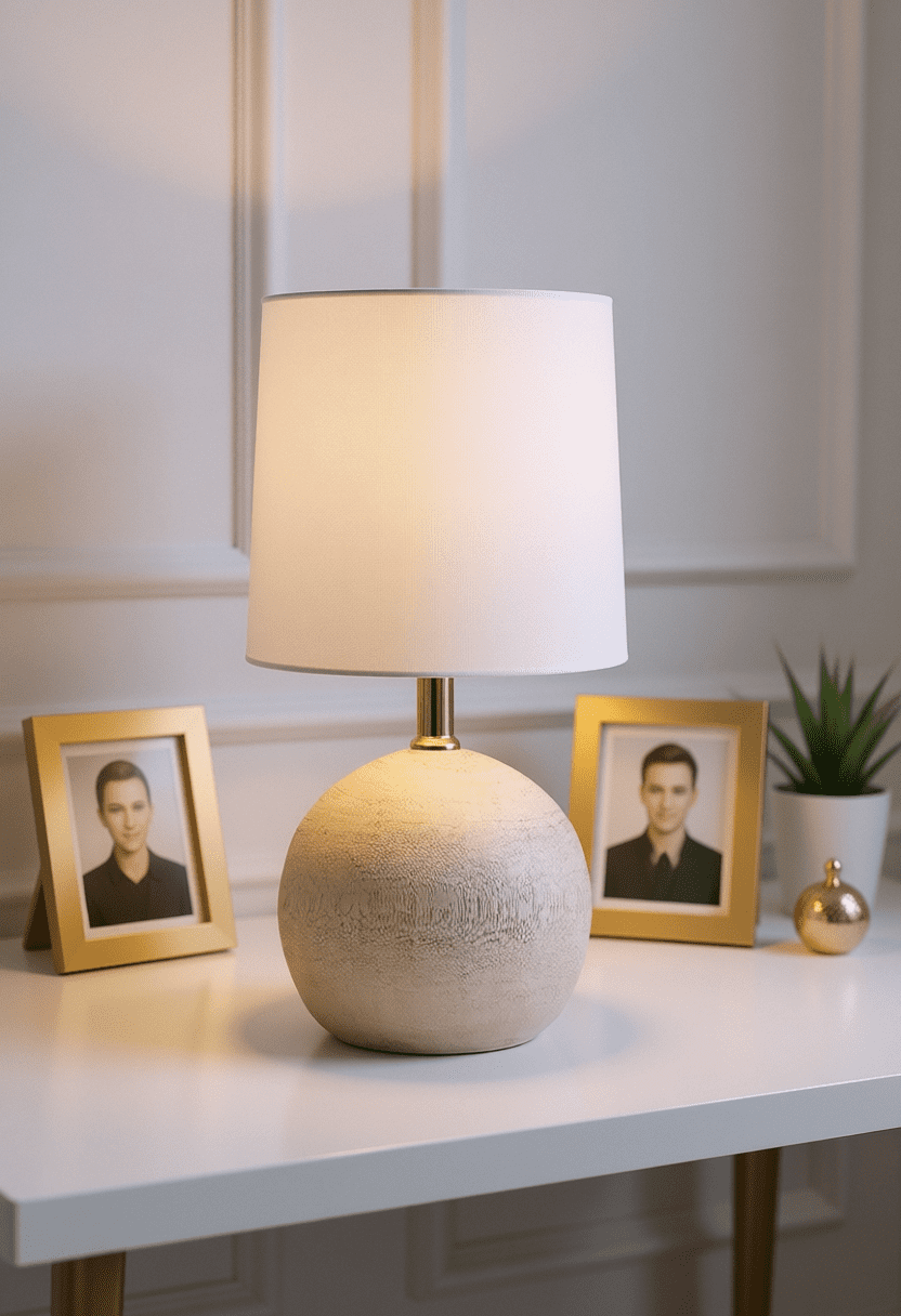 Lampe d'appoint sphérique Mainstays en polyrésine blanche de 12,8 pouces