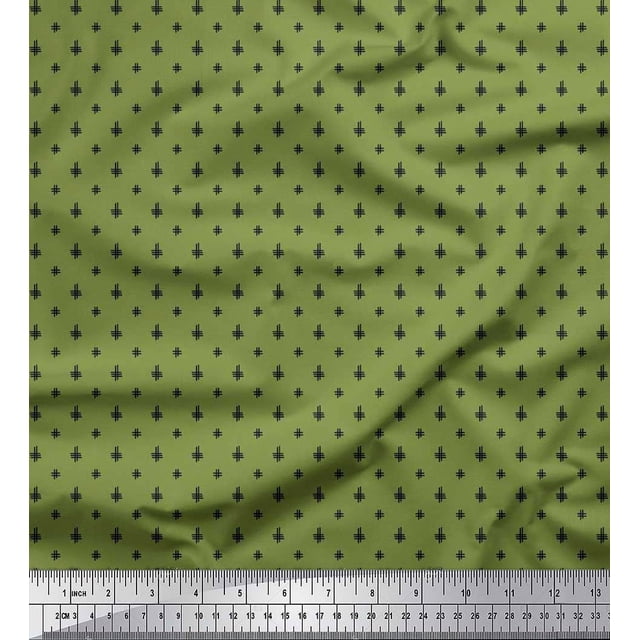 Soimoi Georgette Viscose Fabric Hash Sign Geometric Fabric Prints by Yard 42 Inch Wide