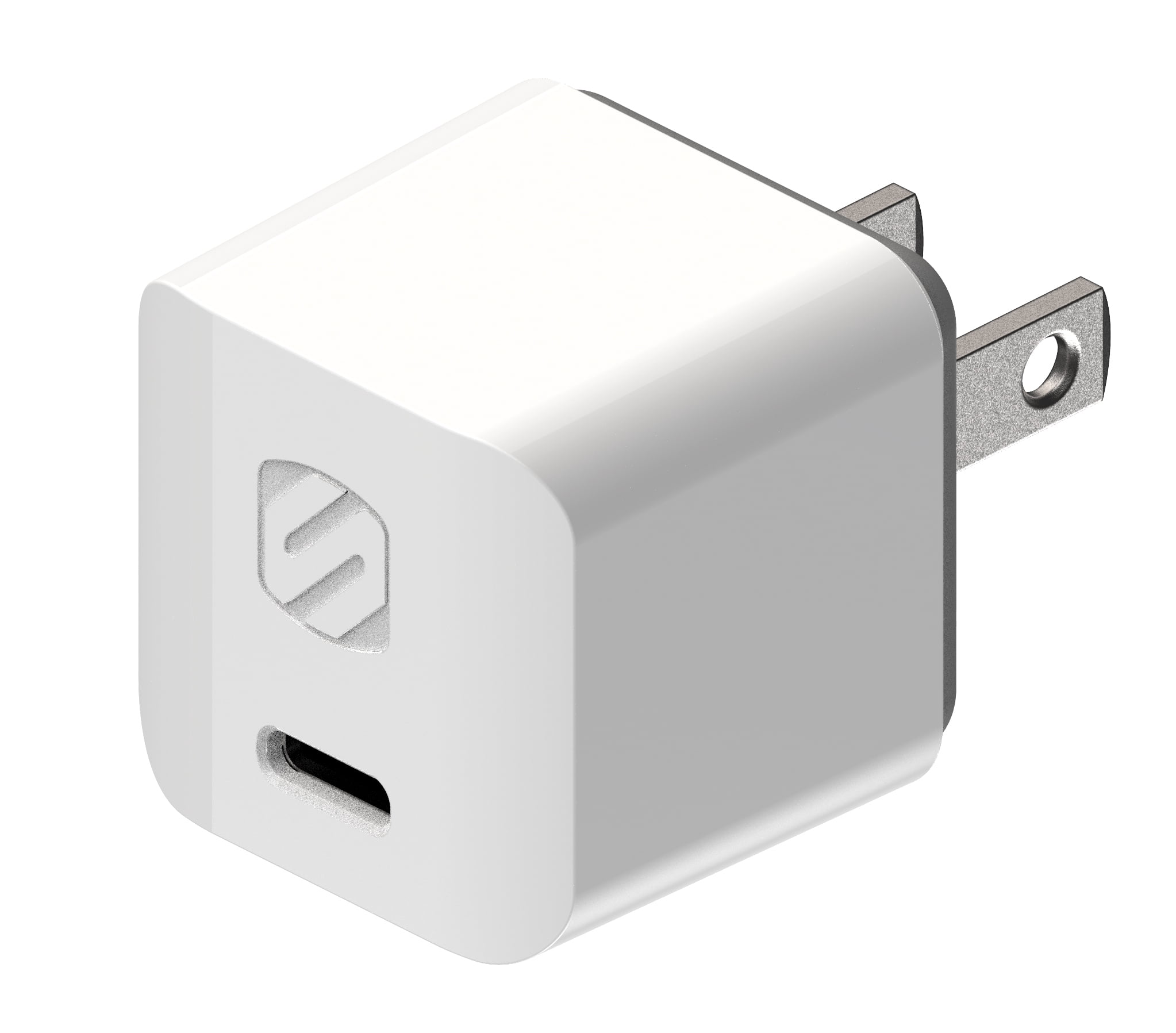 Mini chargeur mural résidentiel HPD30CCB8W-SP PowervoltMC Scosche 30 watts USB-C avec câble tressé de 2,4 m (8 pi) USB-C à C