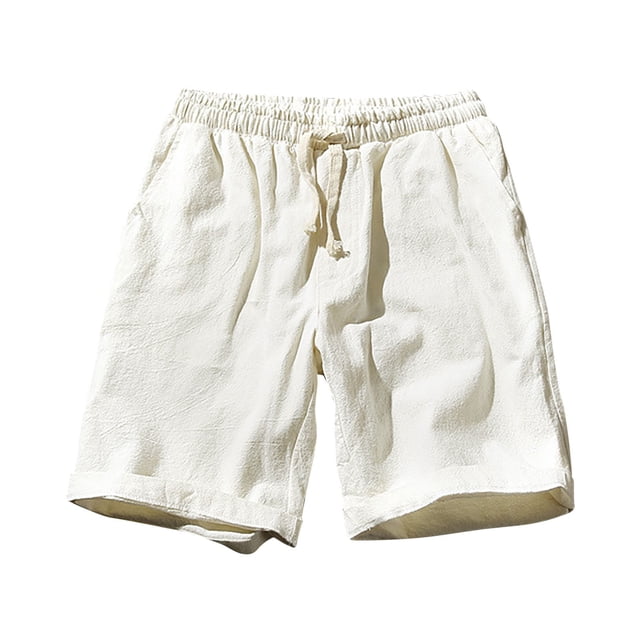 Birdeem Mens Shorts Mens Summer Leisure Sports Elastic Waist Solid Color Drawstring Pocket Shorts