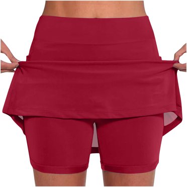 FAIWAD Jupe-Short de Tennis Grande Taille pour Femme, Jupe-Short de Golf Athlétique avec Poches, Jupe Taille Haute avec Short Intégré