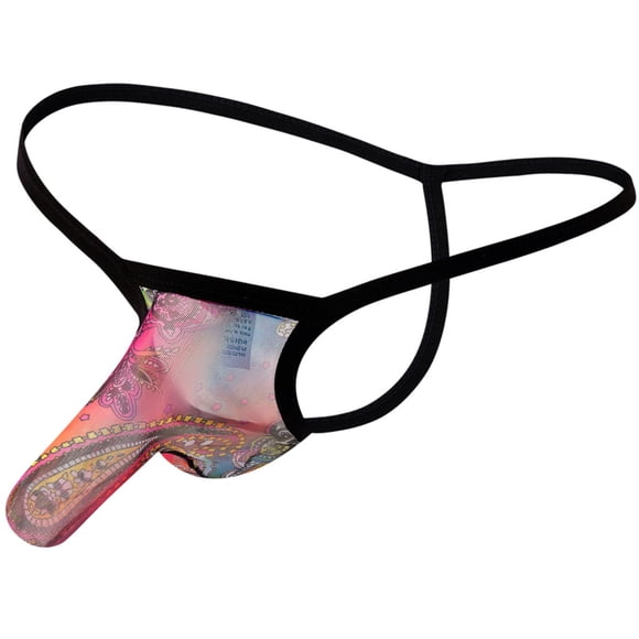 Ketyyh-chn99 Men's Bikini Underwear Thongs G String for Men Gifts Men's Underwear Transparent See Through Shorts Print Underpants for M,Pink