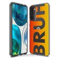 thumbnail image 3 of MUNDAZE LG Aristo 5/Phoenix 5/Risio 4 Shockproof Clear Hybrid Protective Phone Case Orange Red Clear Funny Text Quote Bruh Cover, 3 of 6