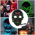thumbnail image 2 of Bouclier Facial Halloween Effrayant, Garde Intégrale, Tête de Squelette Lumineuse à DEL, Accessoire de Cosplay pour Fête, Vert Fluorescent, 2 of 6