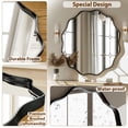 thumbnail image 4 of BEAUTYPEAK 30" Wavy Round Bathroom Mirror Wall Decor with Deep Frame, Black, 4 of 7