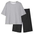 thumbnail image 3 of Ensemble 2 Pcs pour Fille, T-Shirt à Manches Courtes à Imprimé Graphique et Short de Cycliste, Survêtement d'Entraînement, 3 of 8