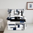 thumbnail image 4 of YST Couette Rayée Bleue pour Enfants Garçons Filles, Literie Géométrique Très Grand, Ensembles de Literie à Texture Léopard, Courtepointe Réversible Abstraite avec 2 Taies d'Oreiller Déco de Chambre, 4 of 5