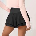 thumbnail image 3 of Besolor Womens Athletic Shorts Double Layers Ruffle High Waist Running Workout Tennis Shorts with Build in Shorts, 3 of 6