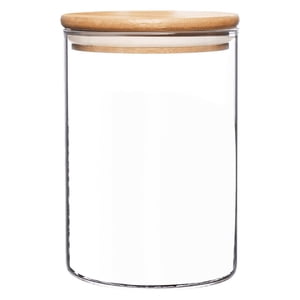 Glass Food Storage Containers with Lids Large Glass Food Storage Jars for Coffee Bar Tea Sugar (27 FL OZ),1 x Glass Food Storage Containers,transparent