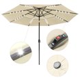 thumbnail image 1 of Yescom 11 Ft 3 Tier Patio Umbrella with Solar Powered LED Crank Tilt Button, 1 of 11