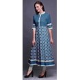 thumbnail image 3 of Bimba Robe Anarkali Longue Marocaine à Carreaux Blancs pour Femmes, Classique Imprimée, Kurtis Indiens, Tunique - Petit, 3 of 5