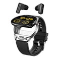 thumbnail image 1 of Thinsony Full Round Touch Mechanical Button Operations Long Battery Life Smart Watch Smart Watch With Earbuds silver, 1 of 6