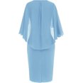 thumbnail image 2 of Hanna Nikole Robe en Chiffon à Manches Courtes pour Femmes Grande Taille avec Volants et Strass, 2 of 8
