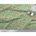 thumbnail image 2 of Soimoi Green Modal Satin Fabric Christmas Theme Party Decor Fabric Printed Yard 42 Inch Wide, 2 of 3