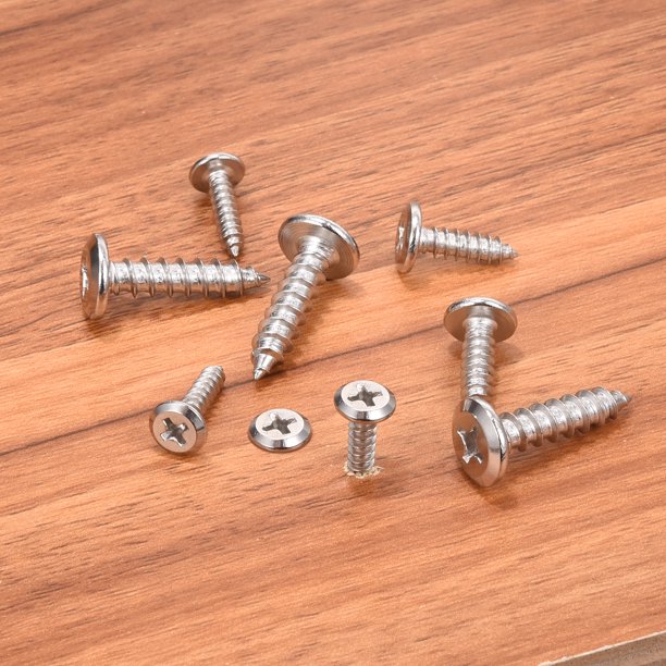 Uxcell M6x20mm Flat Head Phillips Self-Tapping Screws – 304 Stainless Steel, Pack Of 100, Silver