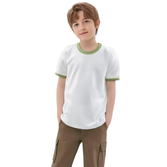 Hauts d'Été pour Filles, T-Shirts à Manches Courtes, Col Rond, Coupe Ample, Décontracté, Printemps, pour Garçons 4-5T