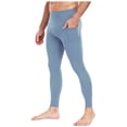 thumbnail image 3 of Sentmoon Compression Pants Yoga Men Men Solid Color Pocket High-Elastic Yoga Pants Control Breathable Warm Running Cycling Sports Fitness Pants for Travel and Lightweight Packing L, 3 of 8