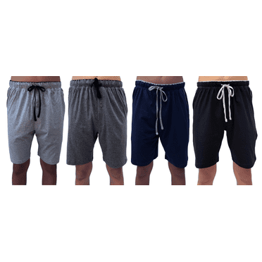 GIVEITPRO Lot de 4 Économiseurs – Shorts de Pyjama en Tricot Jersey 100 % Coton de Qualité Supérieure à Braguette Boutonnée