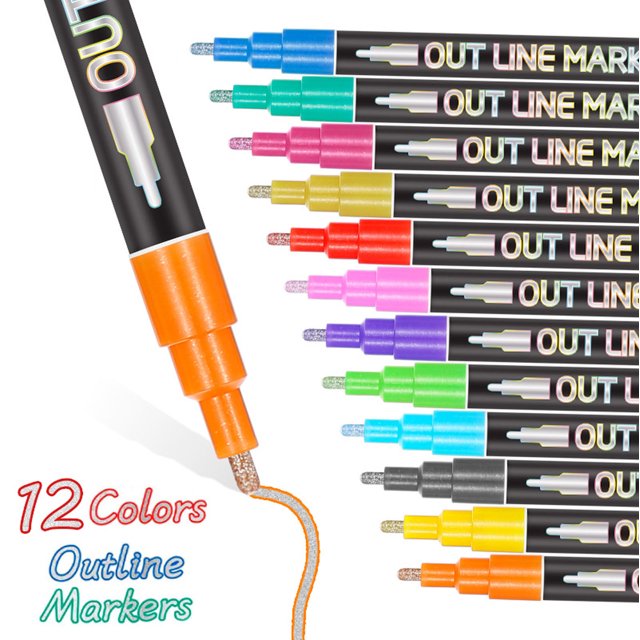 RKSTN Water Color Pen Metal Flash Color Fluorescent Pen Set 3ml Per Pen