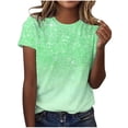thumbnail image 2 of Jsaierl T-Shirts à Manches Courtes Dégradé Imprimé Scintillant Col Rond Fête Club Tops Été Tendance Décontracté, 2 of 4