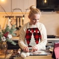thumbnail image 3 of Oleegame 1PC Pretty Apron Christmas Kitchen Cooking Aprons Plaid Aprons Adjustable Buffalo Plaid Baking Apron, 3 of 7